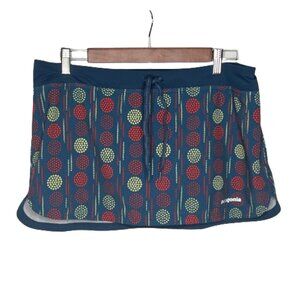 Patagonia Womens Skort Size L Blue‎ Geometric Tennis Pickleball Running Active